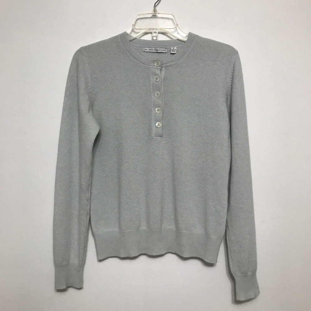 Belinda Robertson Light Blue Cashmere Henley